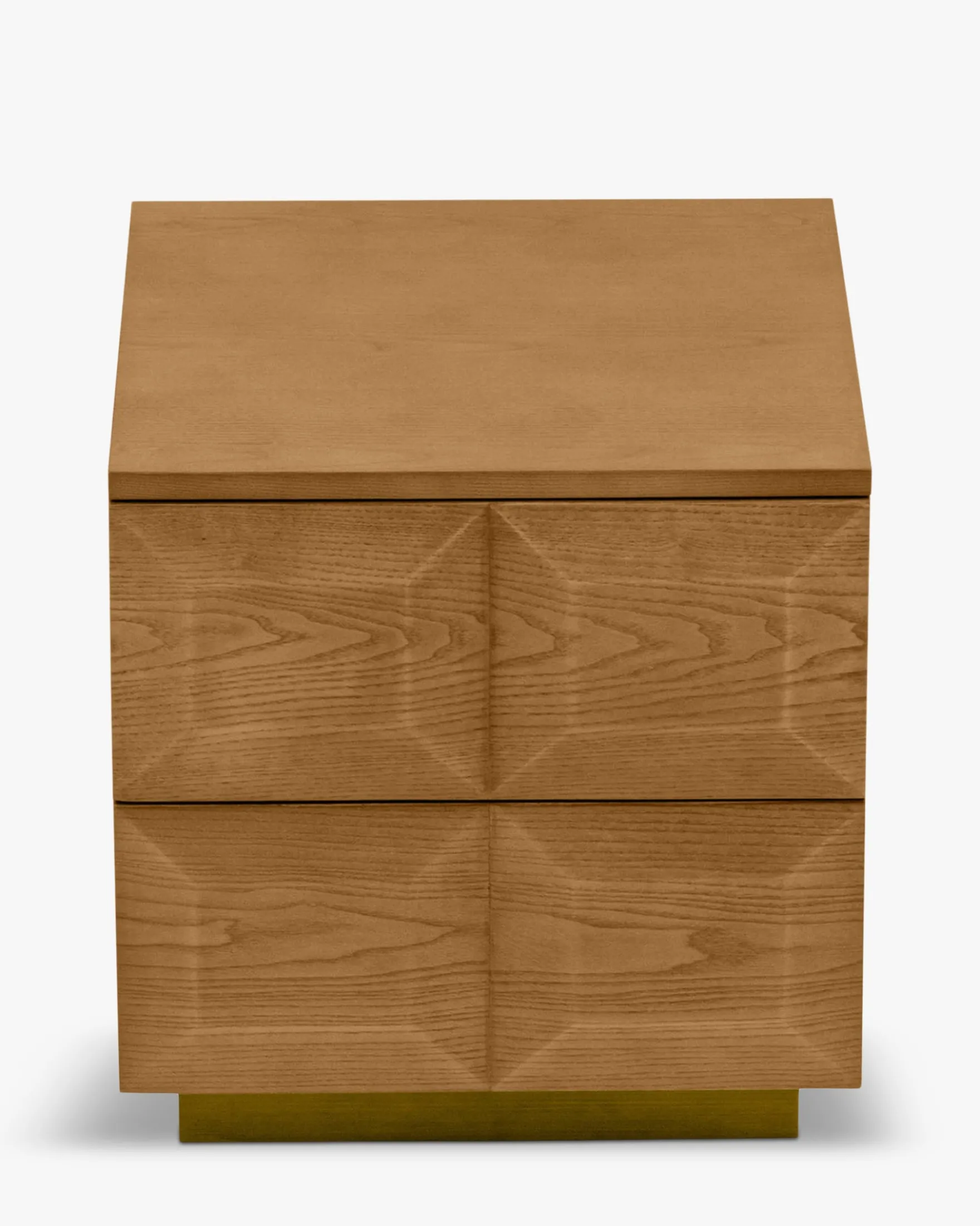 Table de chevet, Bois blond & bronze, H47 Stamford