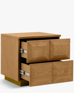 Table de chevet, Bois blond & bronze, H47 Stamford