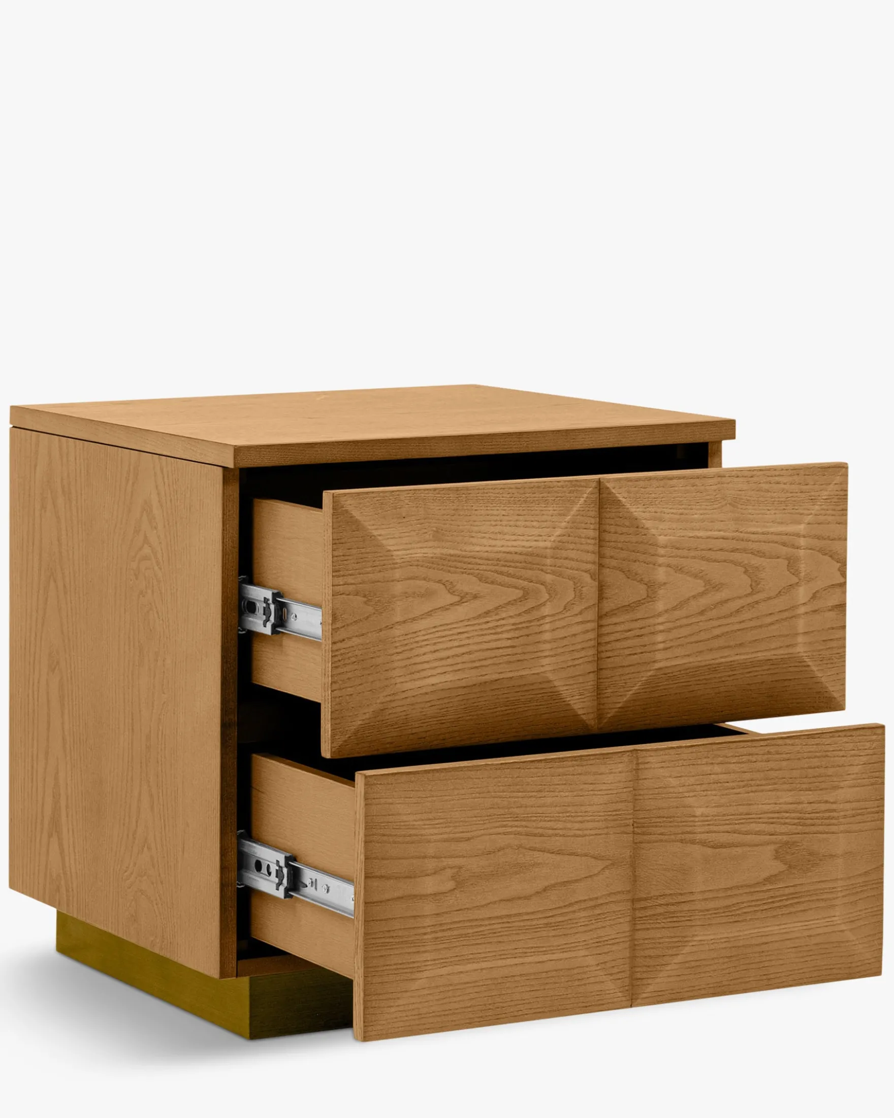 Table de chevet, Bois blond & bronze, H47 Stamford