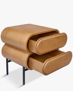 Table de chevet, Bois blond, H50 Monaco