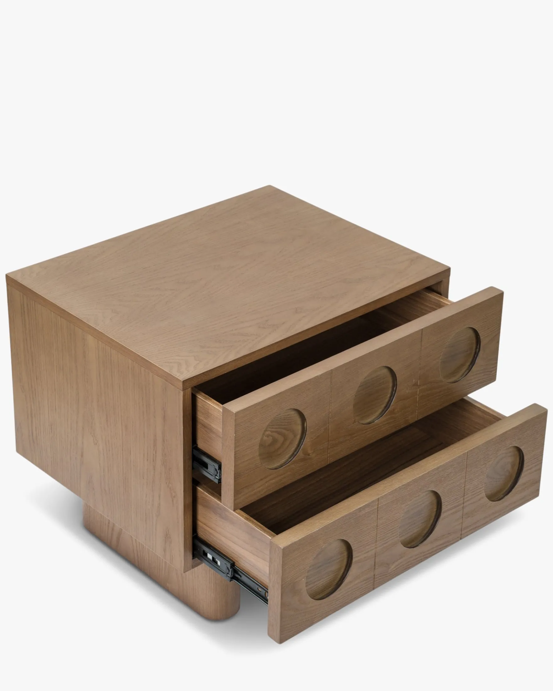 Table de chevet, Bois de frêne teinte noyer, H50 Cooper