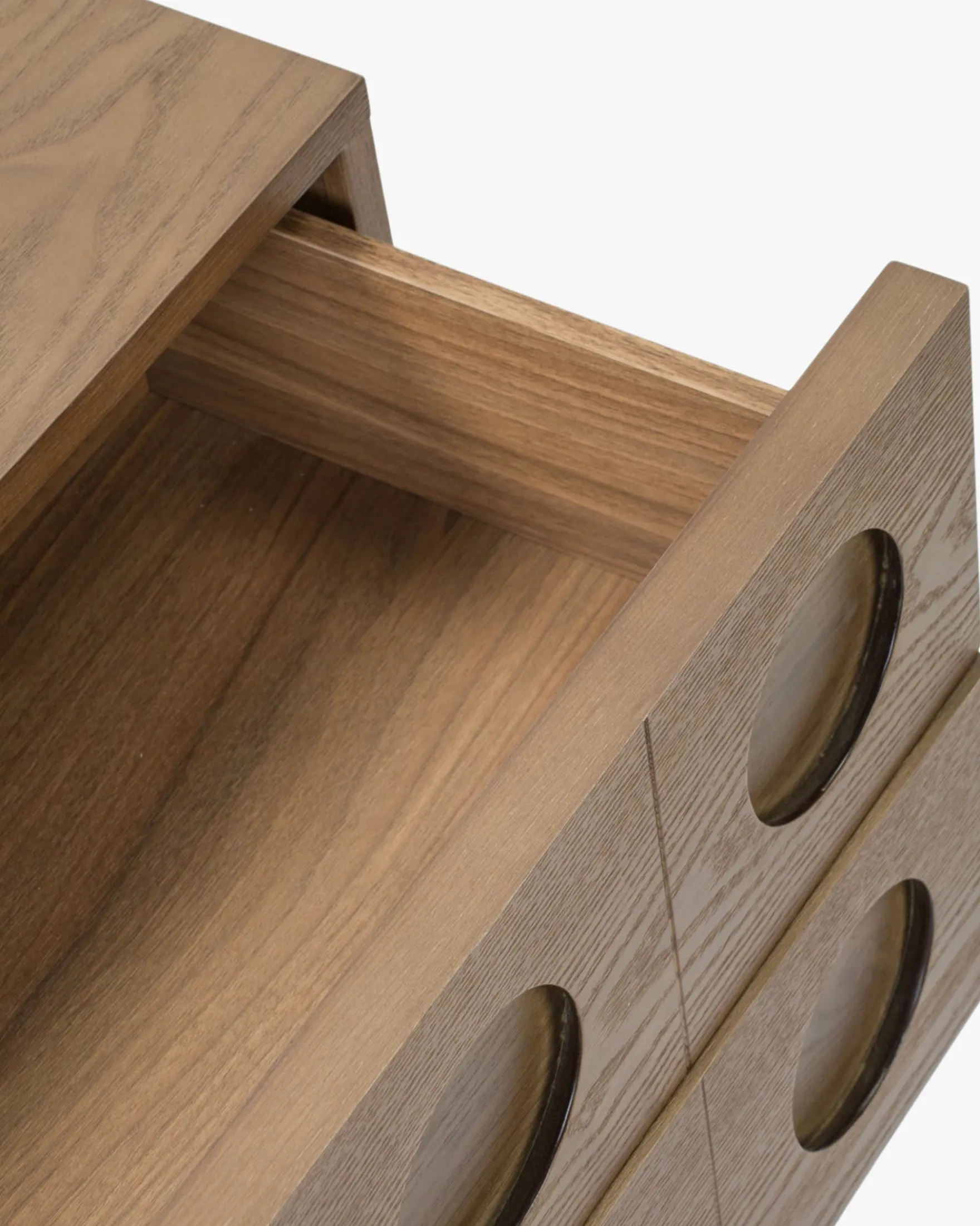 Table de chevet, Bois de frêne teinte noyer, H50 Cooper