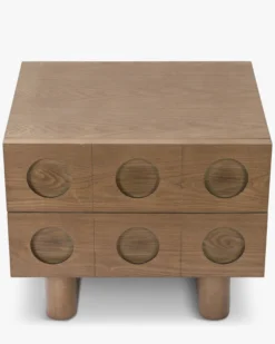Table de chevet, Bois de frêne teinte noyer, H50 Cooper