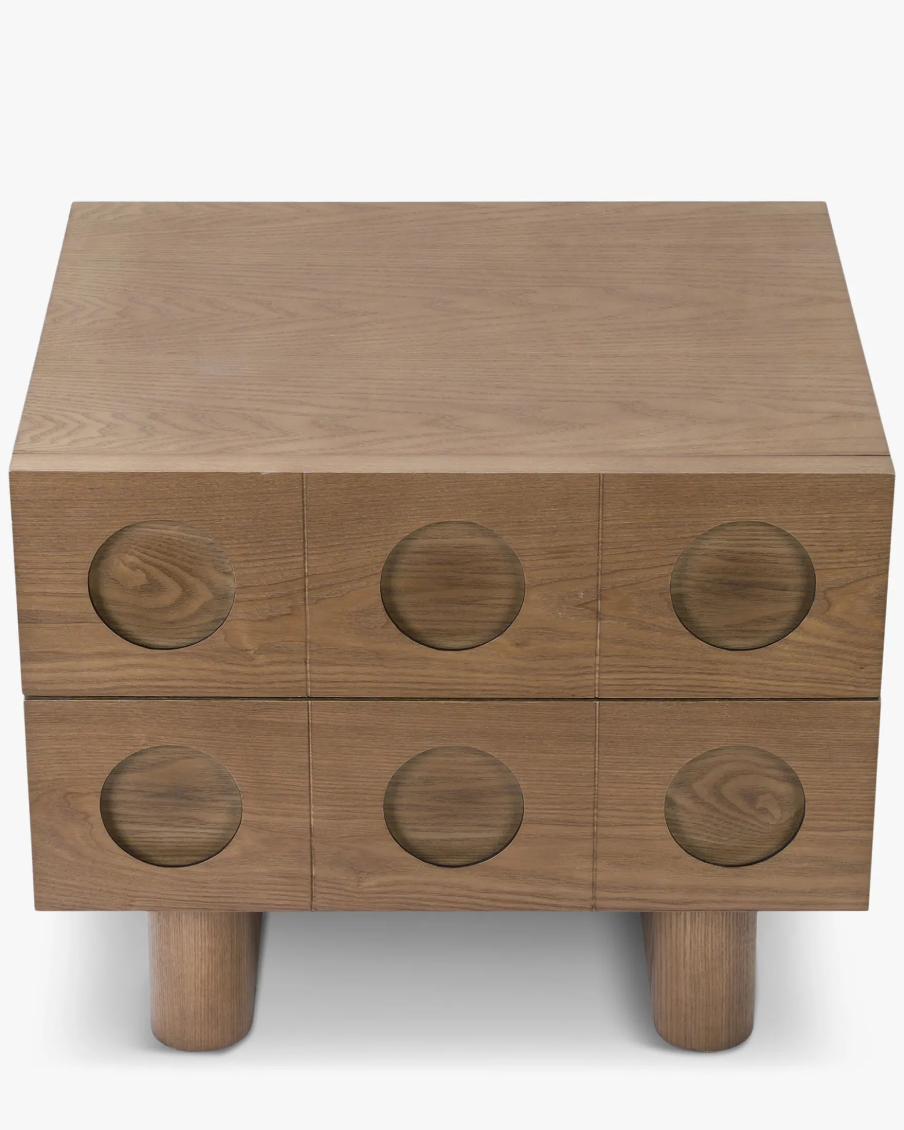 Table de chevet, Bois de frêne teinte noyer, H50 Cooper