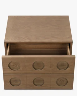 Table de chevet, Bois de frêne teinte noyer, H50 Cooper