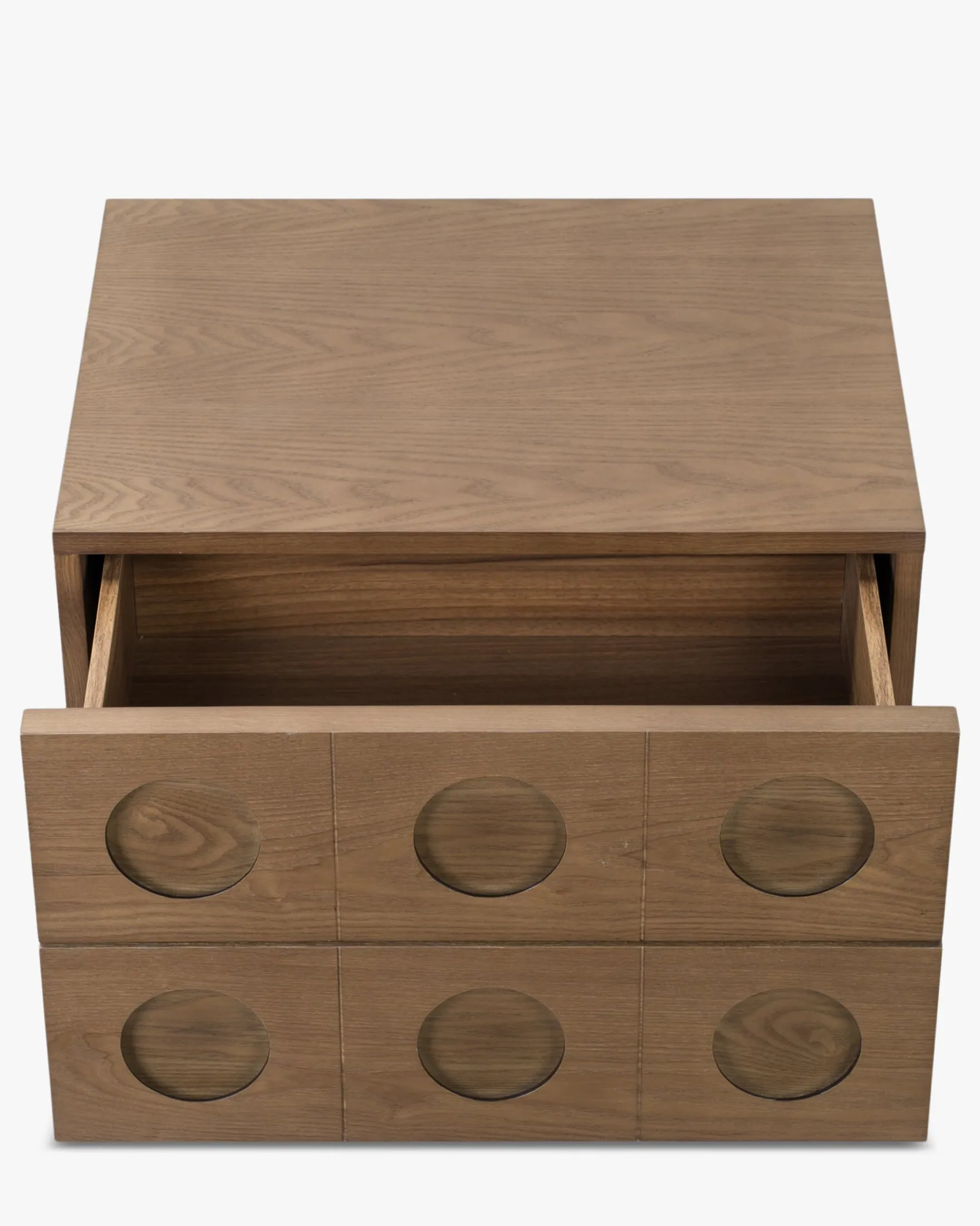 Table de chevet, Bois de frêne teinte noyer, H50 Cooper