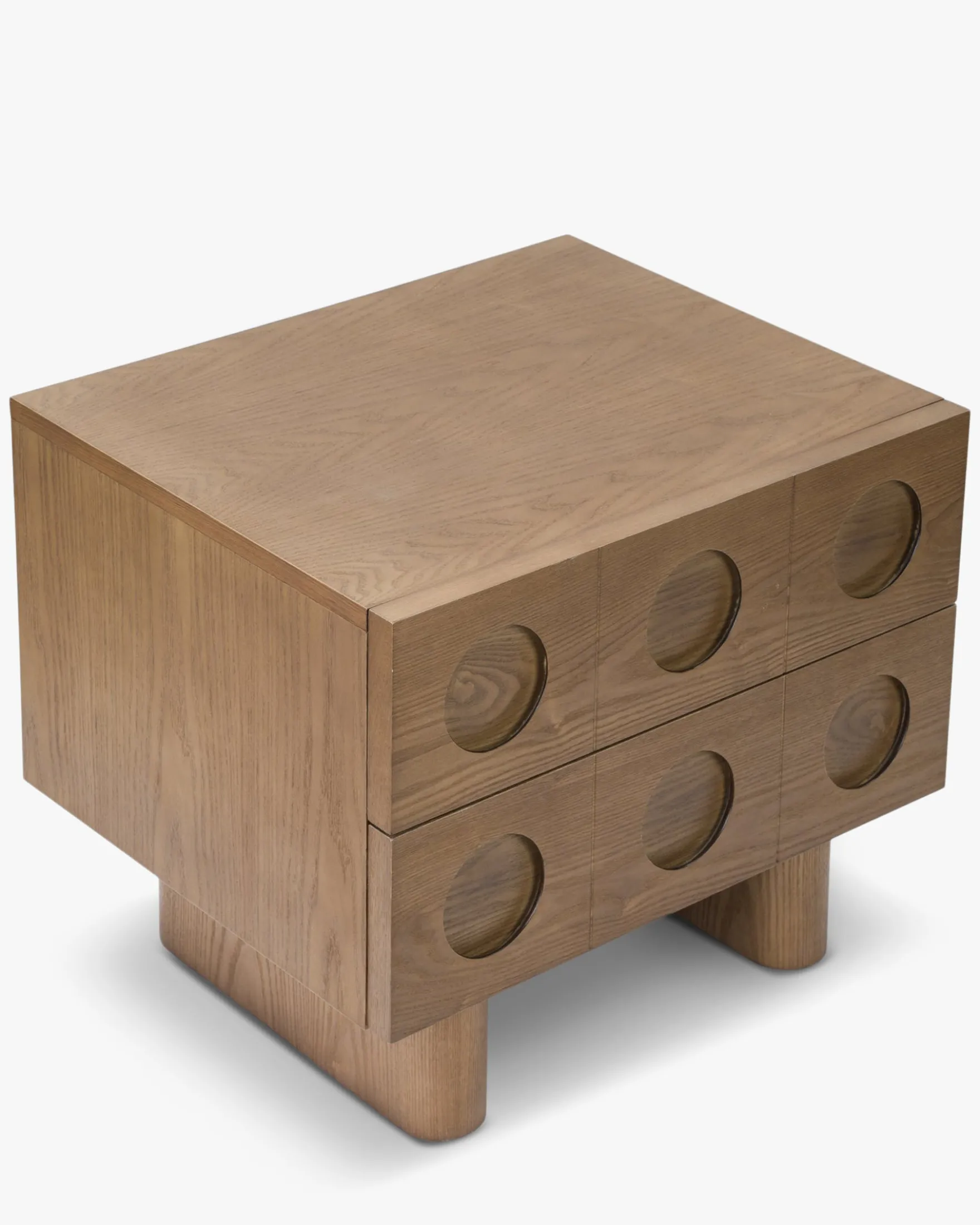 Table de chevet, Bois de frêne teinte noyer, H50 Cooper