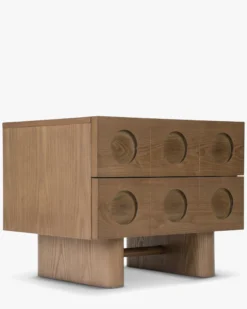 Table de chevet, Bois de frêne teinte noyer, H50 Cooper