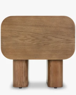 Table de chevet, Bois teinte noyer, H51 Lombok