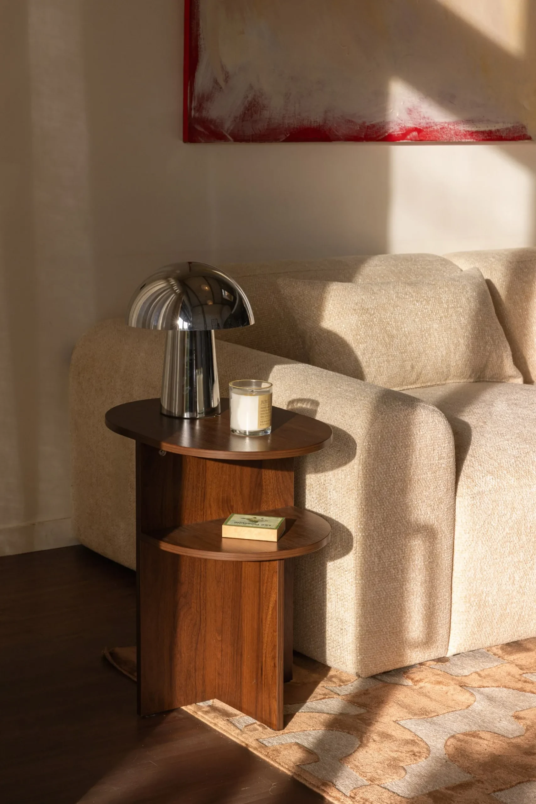 Table de chevet, Effet bois noyer, H54 Kyoto