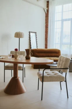 Table à manger, Bois blond, Ø180 Izia