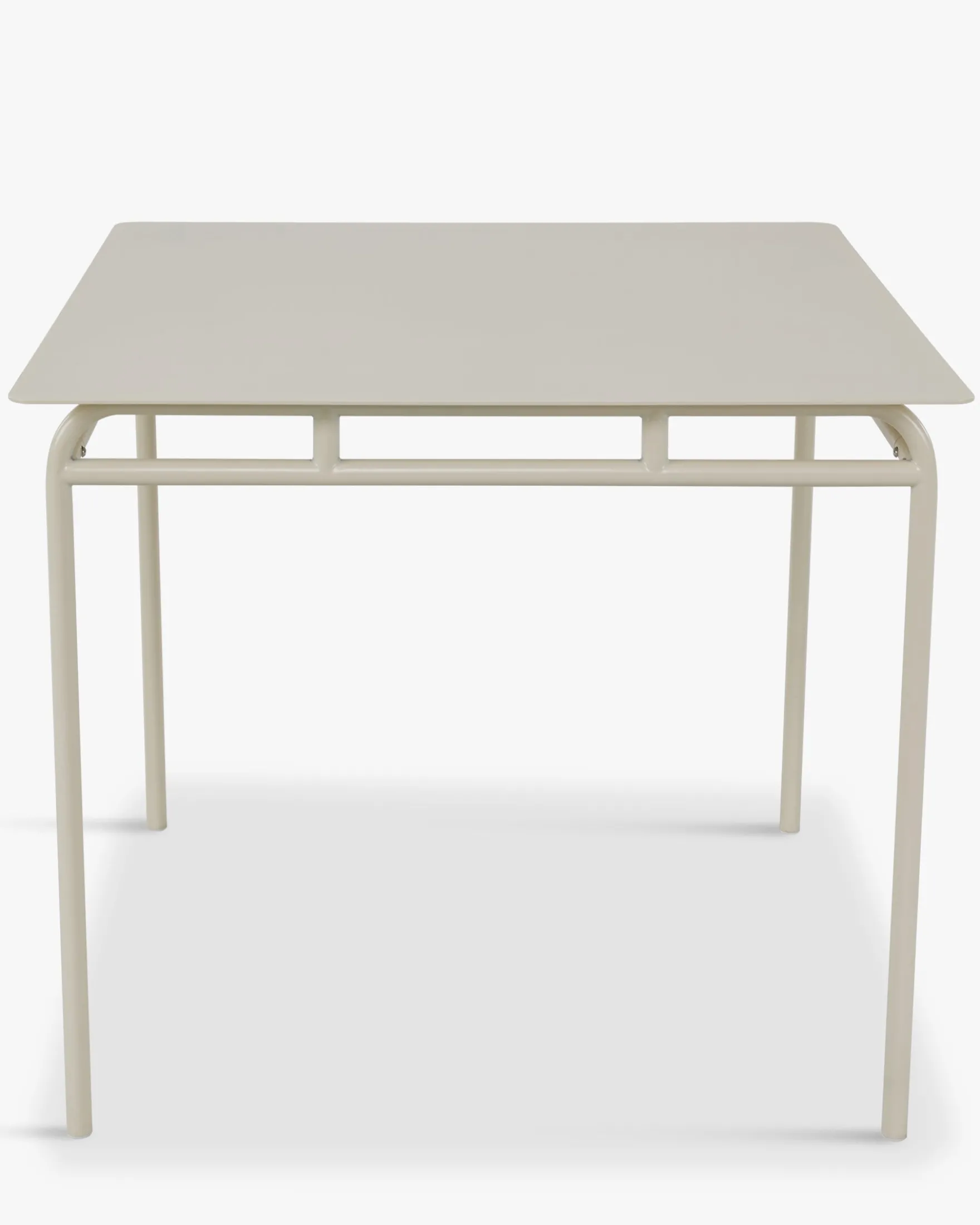 Table à manger de jardin, pour 4 personnes, Métal beige amande, 90x90 Maddalena