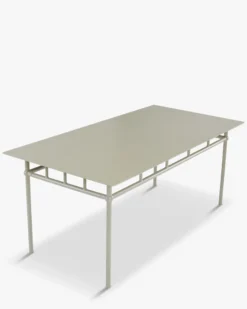 Table à manger de jardin, pour 6-8 personnes, Métal taupe waterproof, L180 Amalfi