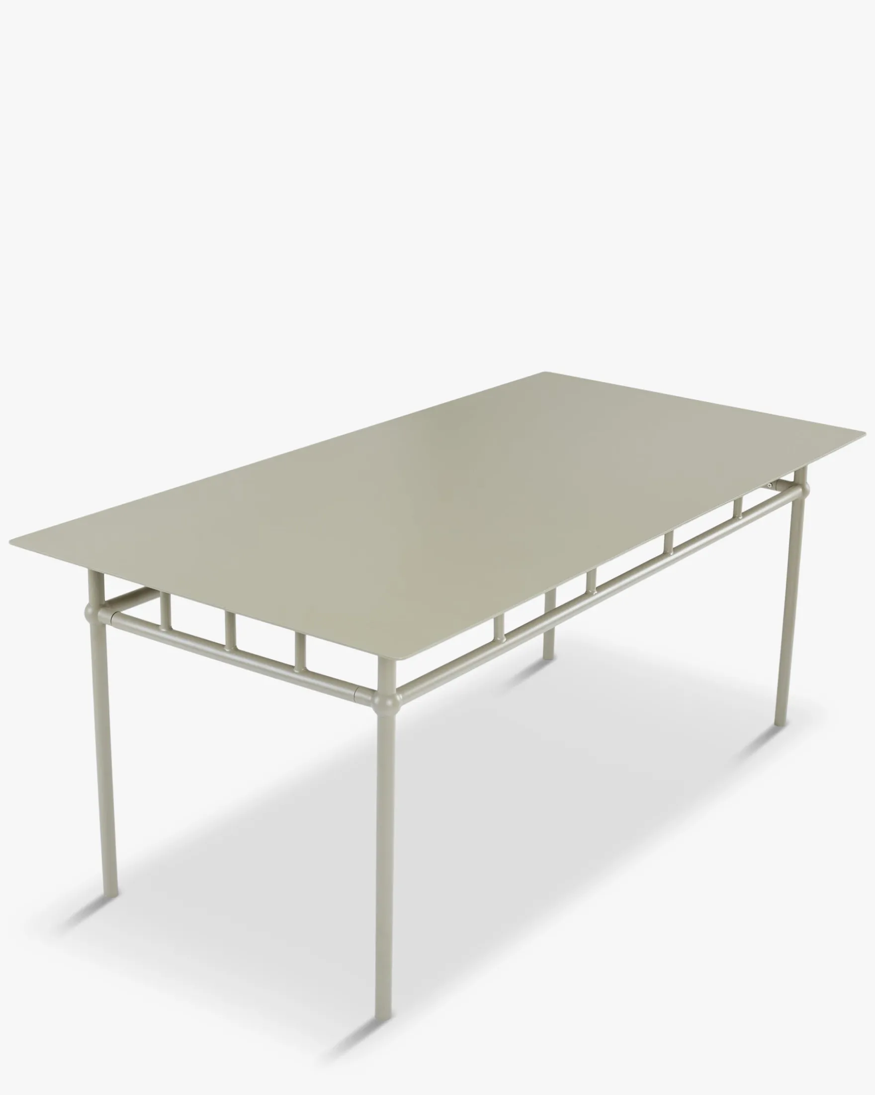 Table à manger de jardin, pour 6-8 personnes, Métal taupe waterproof, L180 Amalfi