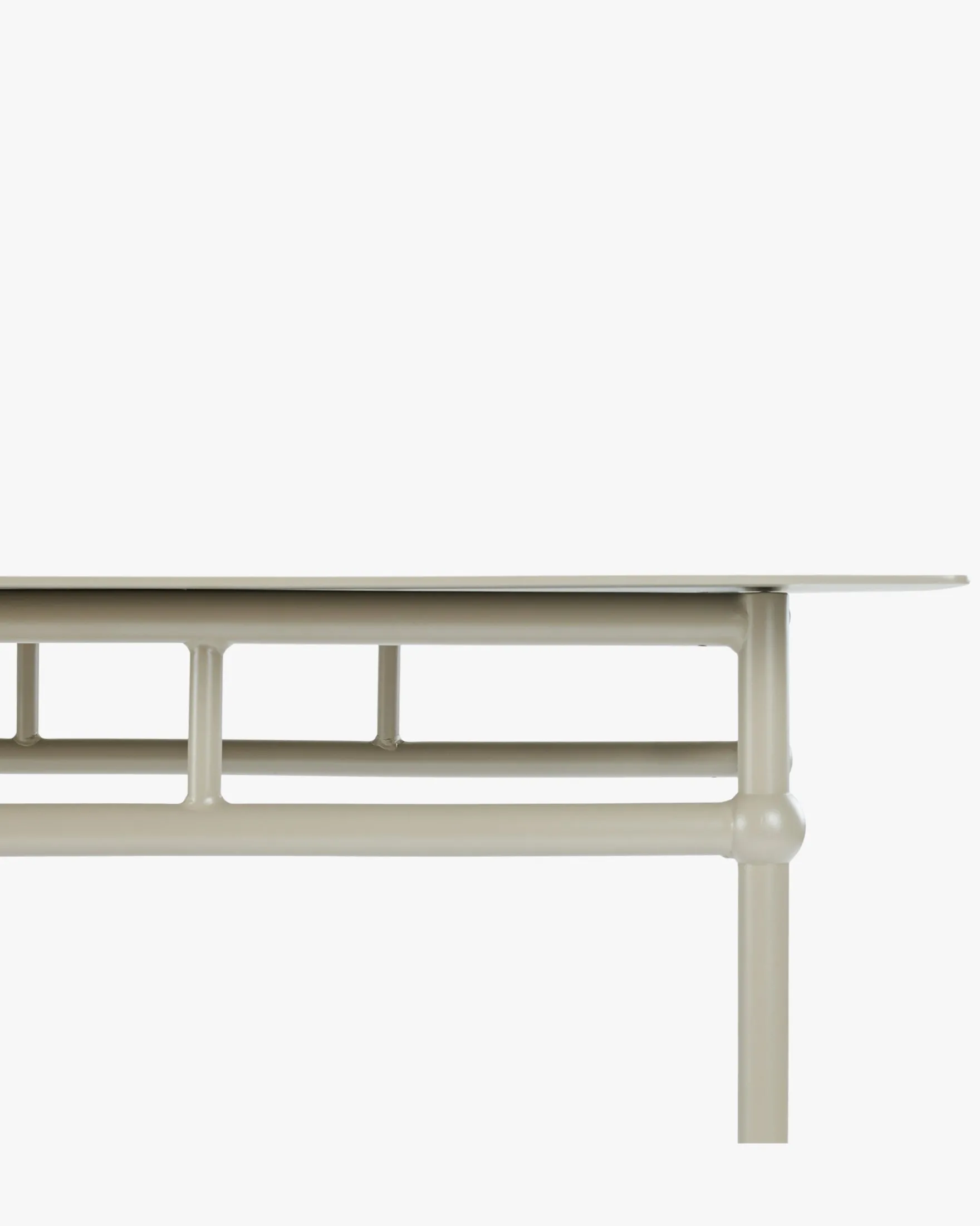 Table à manger de jardin, pour 6-8 personnes, Métal taupe waterproof, L180 Amalfi