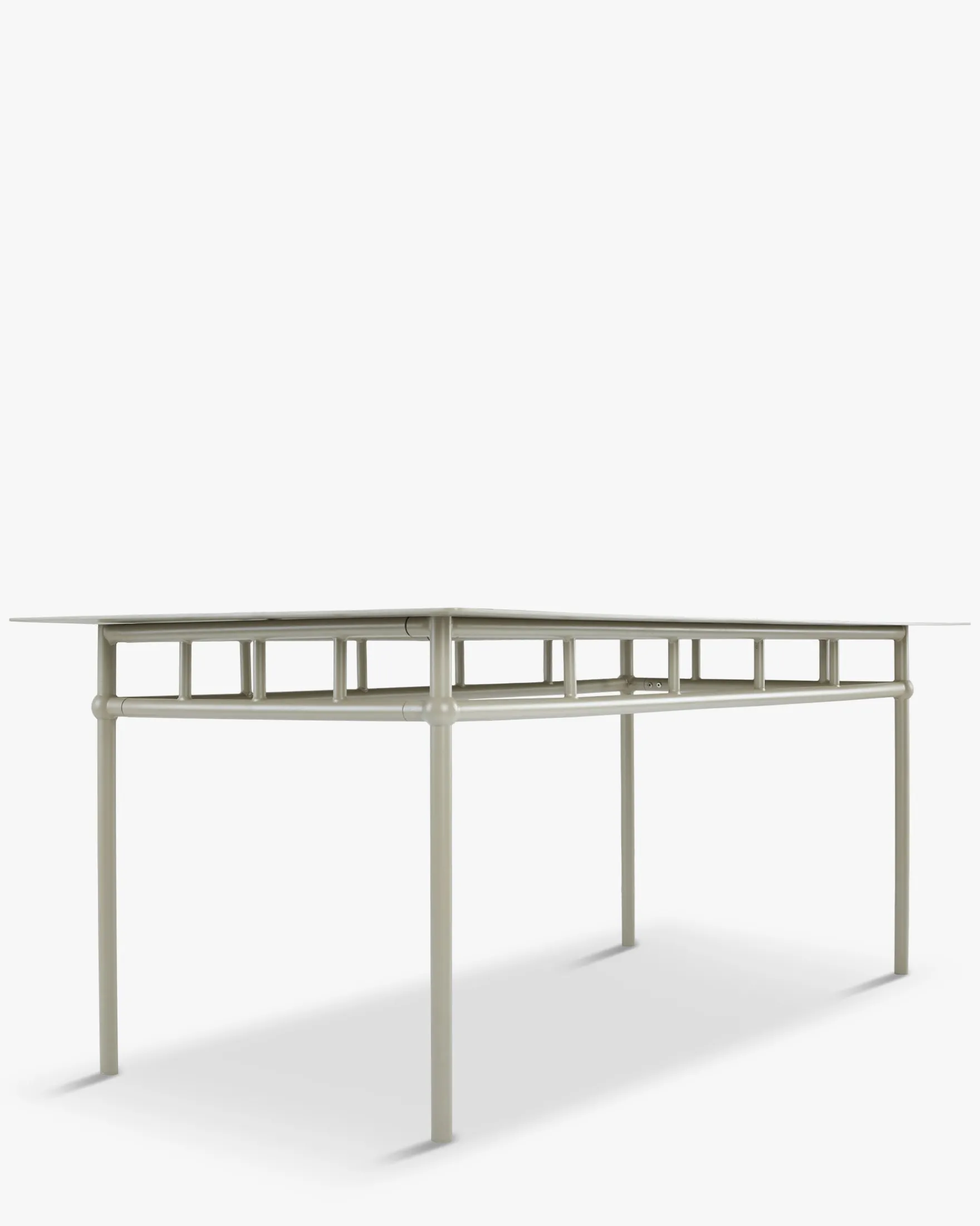Table à manger de jardin, pour 6-8 personnes, Métal taupe waterproof, L180 Amalfi
