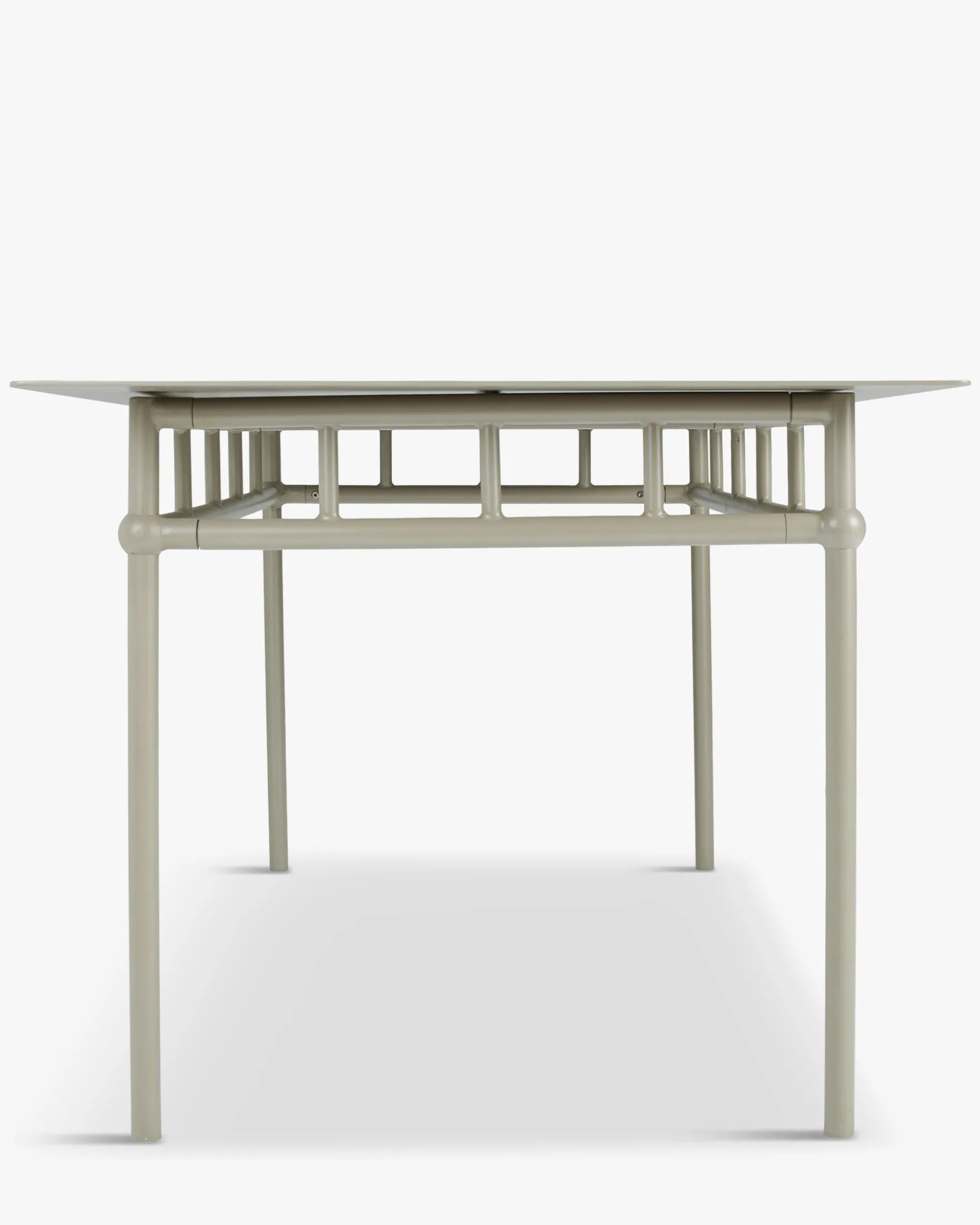 Table à manger de jardin, pour 6-8 personnes, Métal taupe waterproof, L180 Amalfi