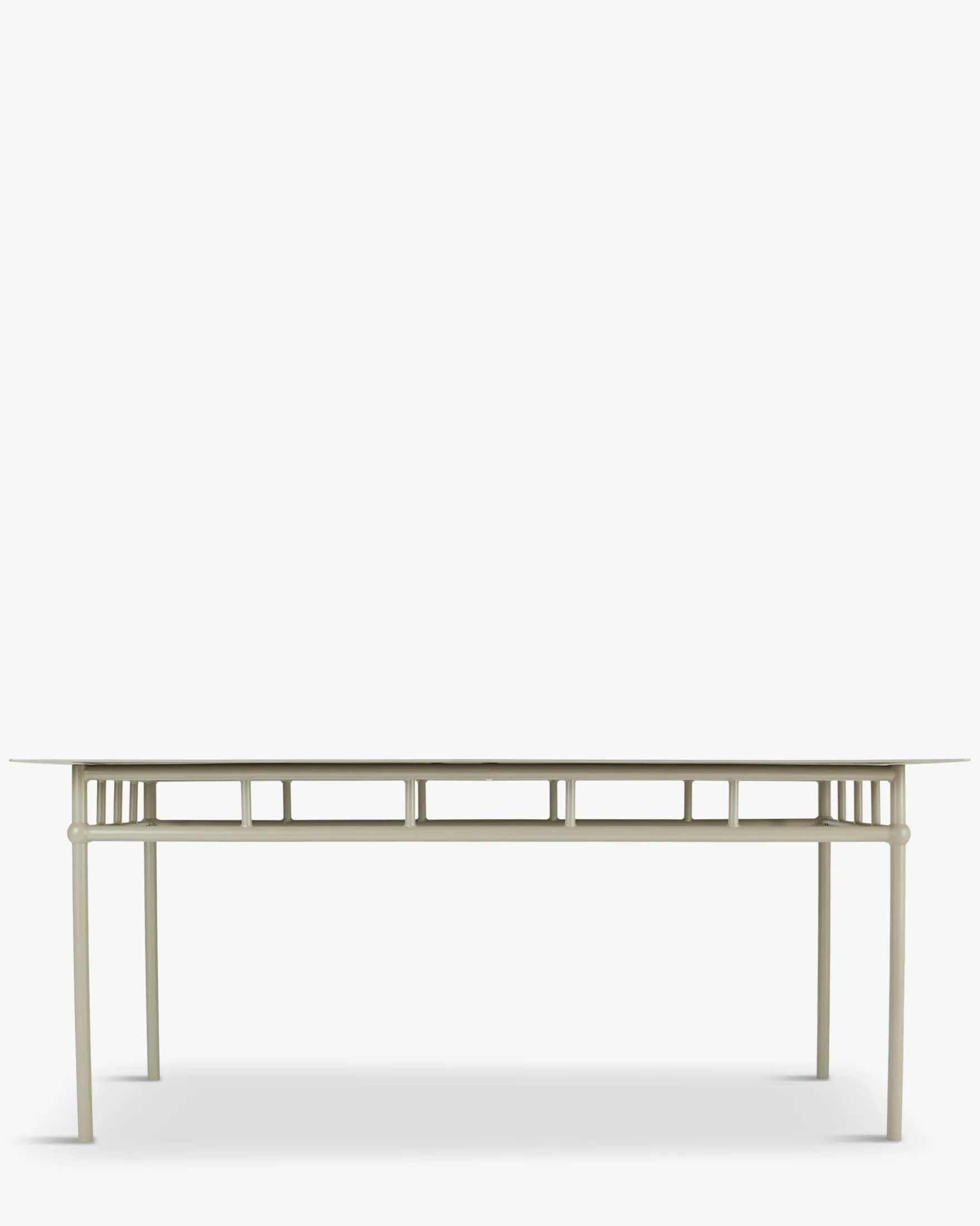 Table à manger de jardin, pour 6-8 personnes, Métal taupe waterproof, L180 Amalfi