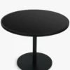 Table à manger de jardin, pour 4 personnes, Verre noir & métal noir, Ø100 Echo