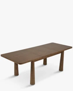 Table à manger extensible, pour 6-8 personnes, Bois de Frêne Teinte Noyer, L154-230 Temba