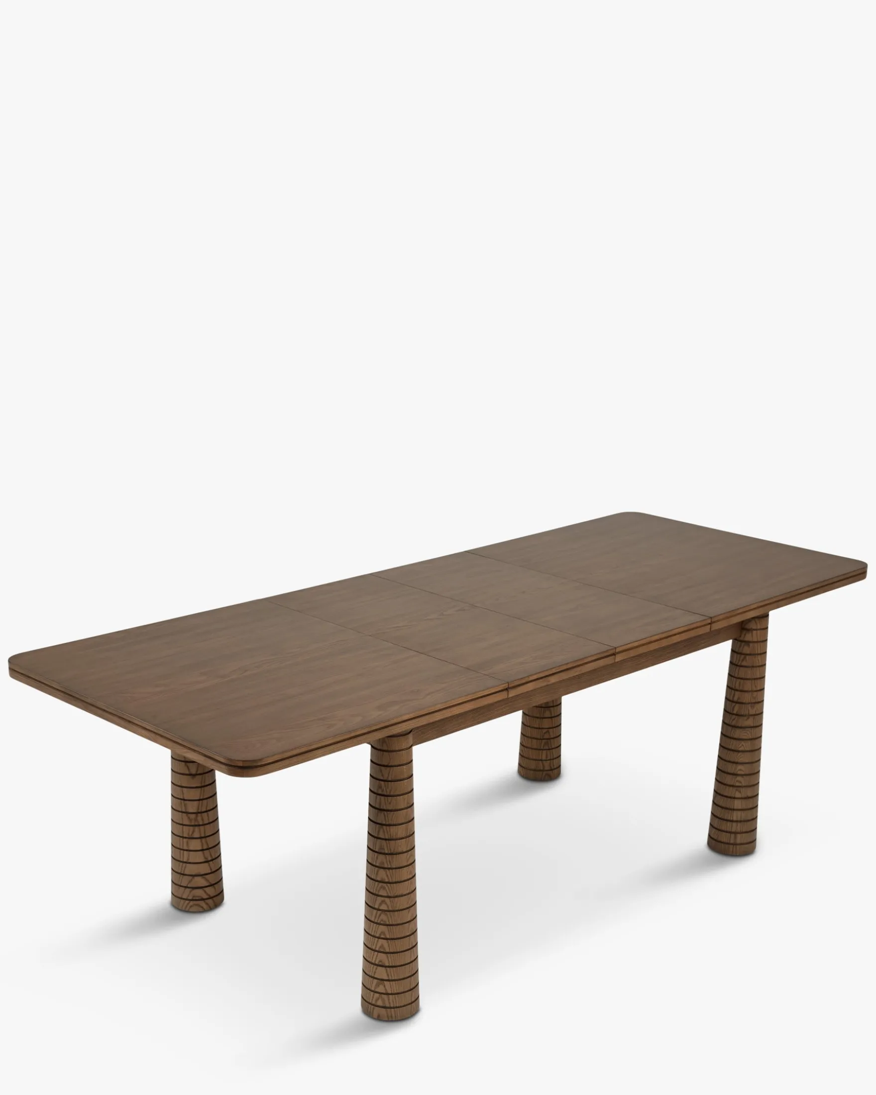 Table à manger extensible, pour 6-8 personnes, Bois de Frêne Teinte Noyer, L154-230 Temba