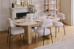 Table à manger extensible, pour 4-6 personnes, Bois beige, L150-190 Adriano