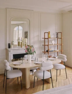 Table à manger extensible, pour 4-6 personnes, Bois beige, L150-190 Adriano