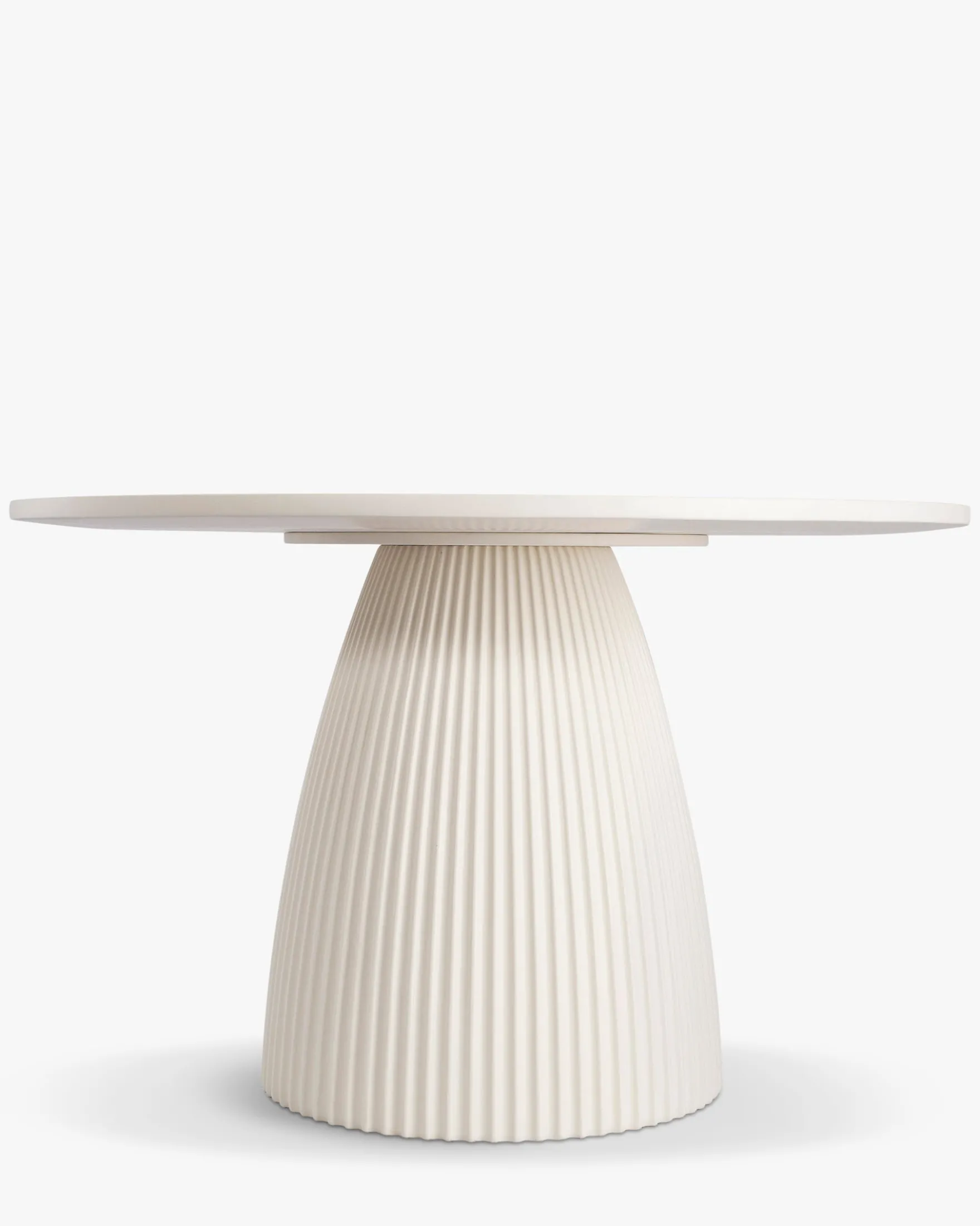 Table à manger intérieur/extérieur, Fibre de verre blanc tofu, Ø120 Athena