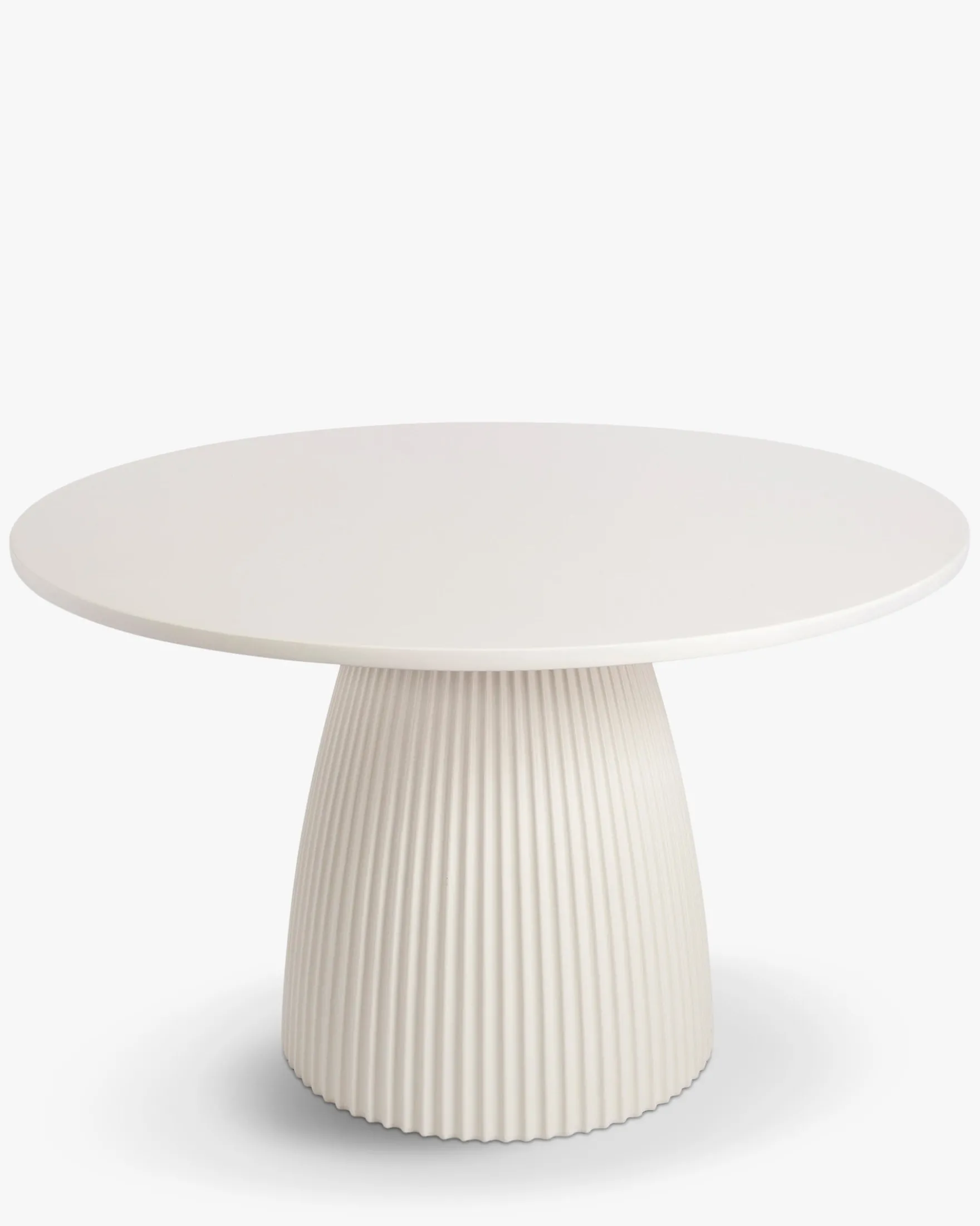 Table à manger intérieur/extérieur, Fibre de verre blanc tofu, Ø120 Athena