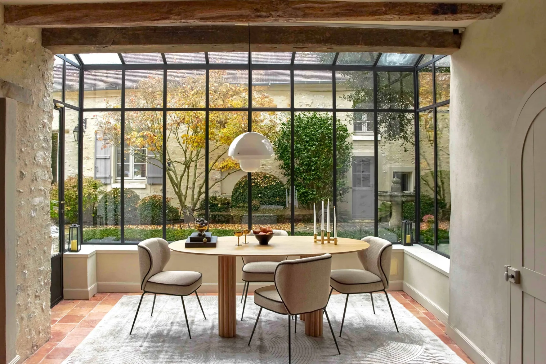 Table à manger, pour 6 personnes, Bois de chêne veiné, L180 Goya