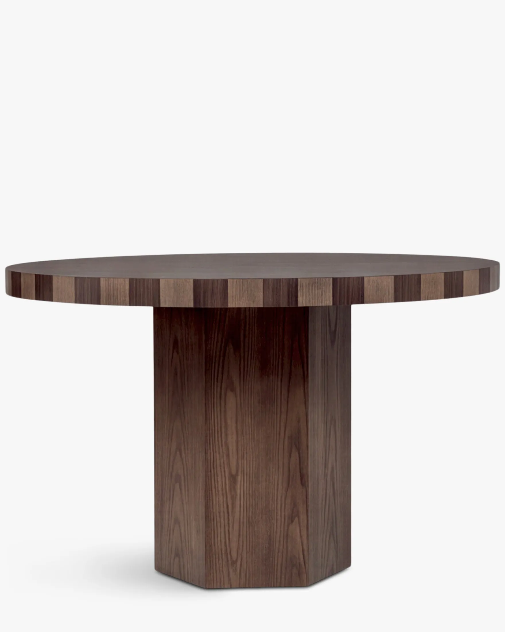 Tables à manger, pour 4 personnes, Bois teinte noyer, Ø120 Modanata
