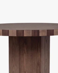 Tables à manger, pour 4 personnes, Bois teinte noyer, Ø120 Modanata