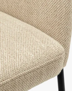 Tabouret de bar, Beige sable & métal noir, H80 Baron