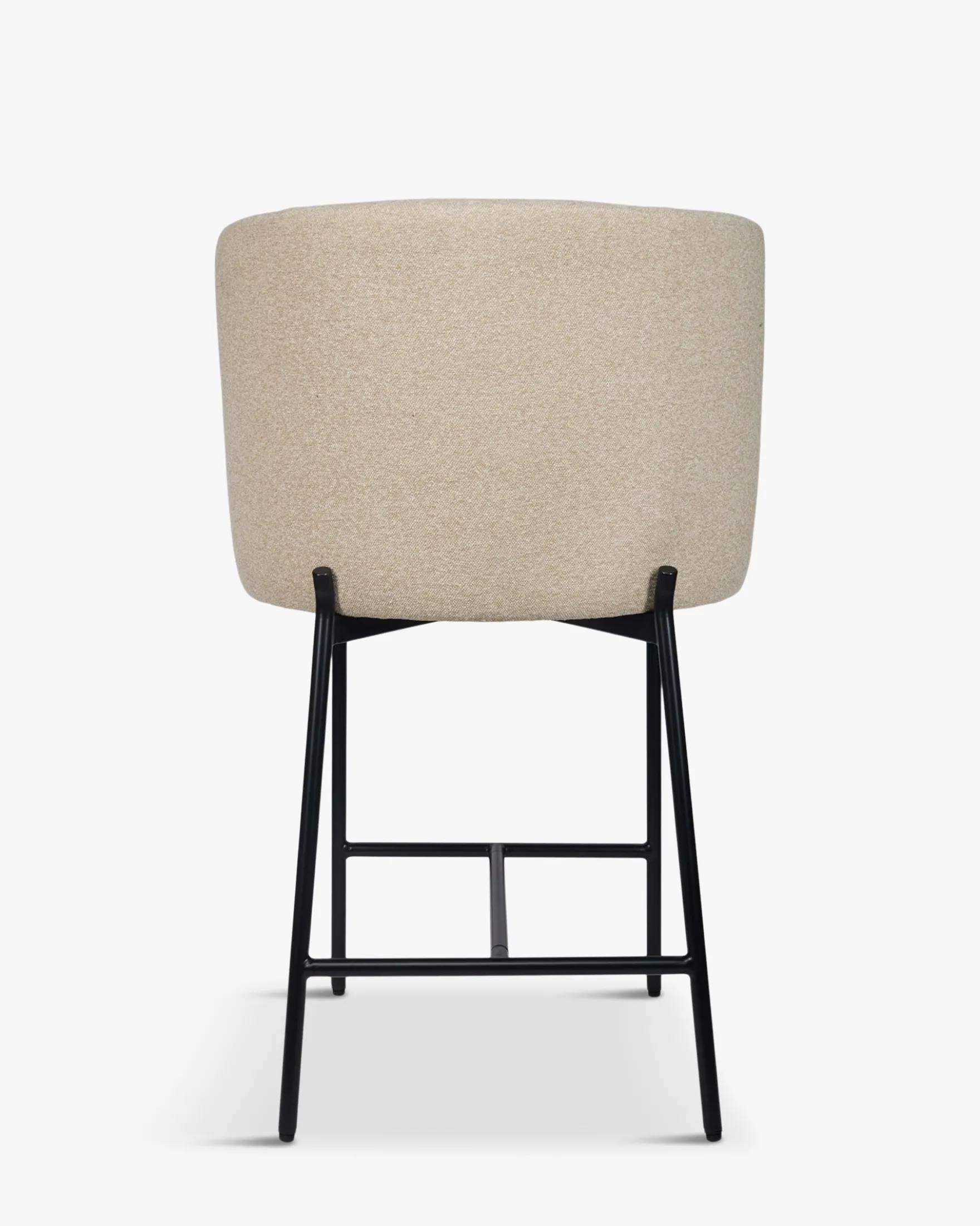 Tabouret de bar, Beige sésame & métal noir, H65 Ray
