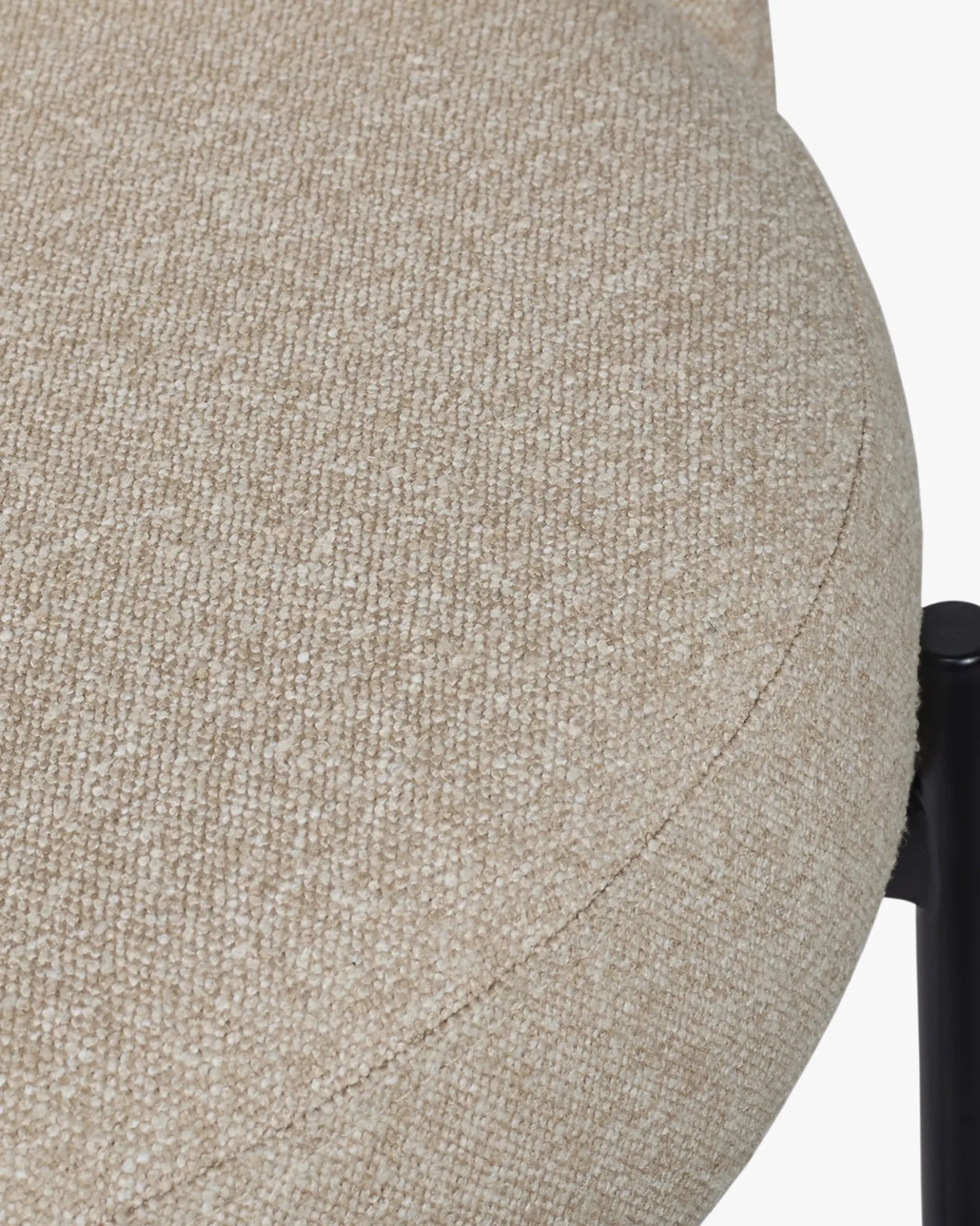 Tabouret de bar, Beige sésame & métal noir, H65 Ray