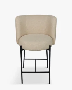 Tabouret de bar, Beige sésame & métal noir, H65 Ray