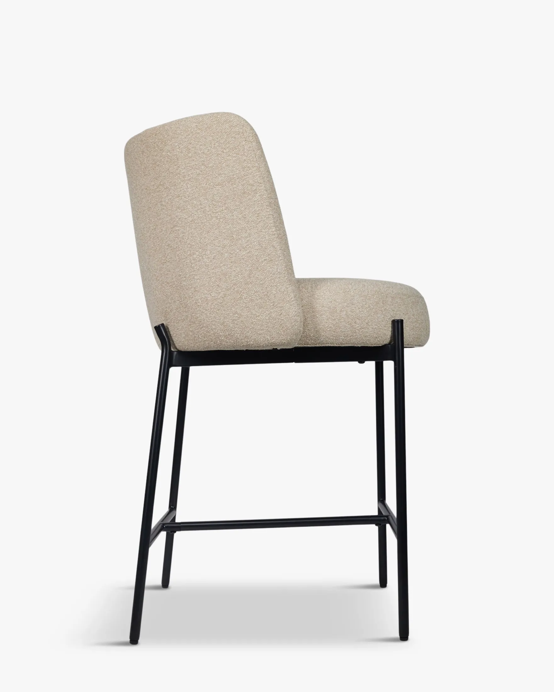 Tabouret de bar, Beige sésame & métal noir, H65 Ray