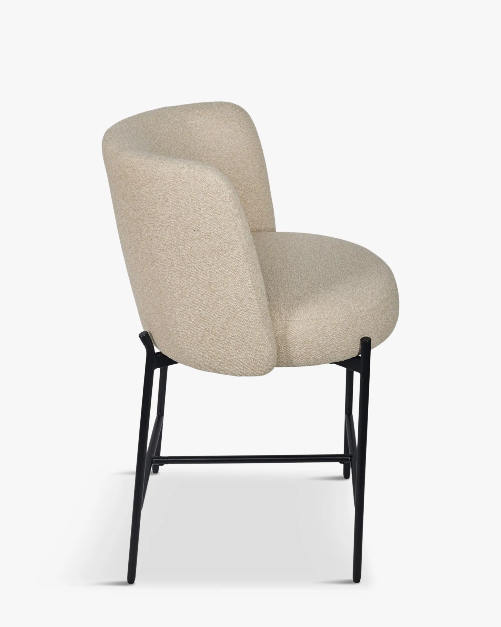 Tabouret de bar, Beige sésame & métal noir, H65 Ray