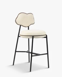Tabouret de bar, Blanc écru texturé, H71 Arty
