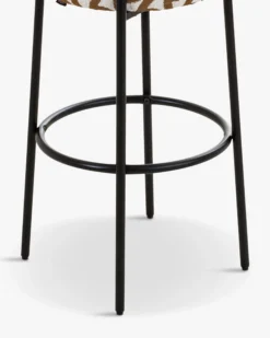 Tabouret de bar, Entrelacs marron ocre & métal noir, H78 Bismi