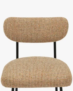 Tabouret de bar, Tweed jaune miami & métal noir, H65 Jasper