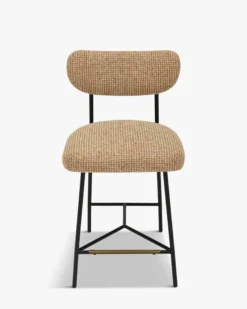 Tabouret de bar, Tweed jaune miami & métal noir, H65 Jasper