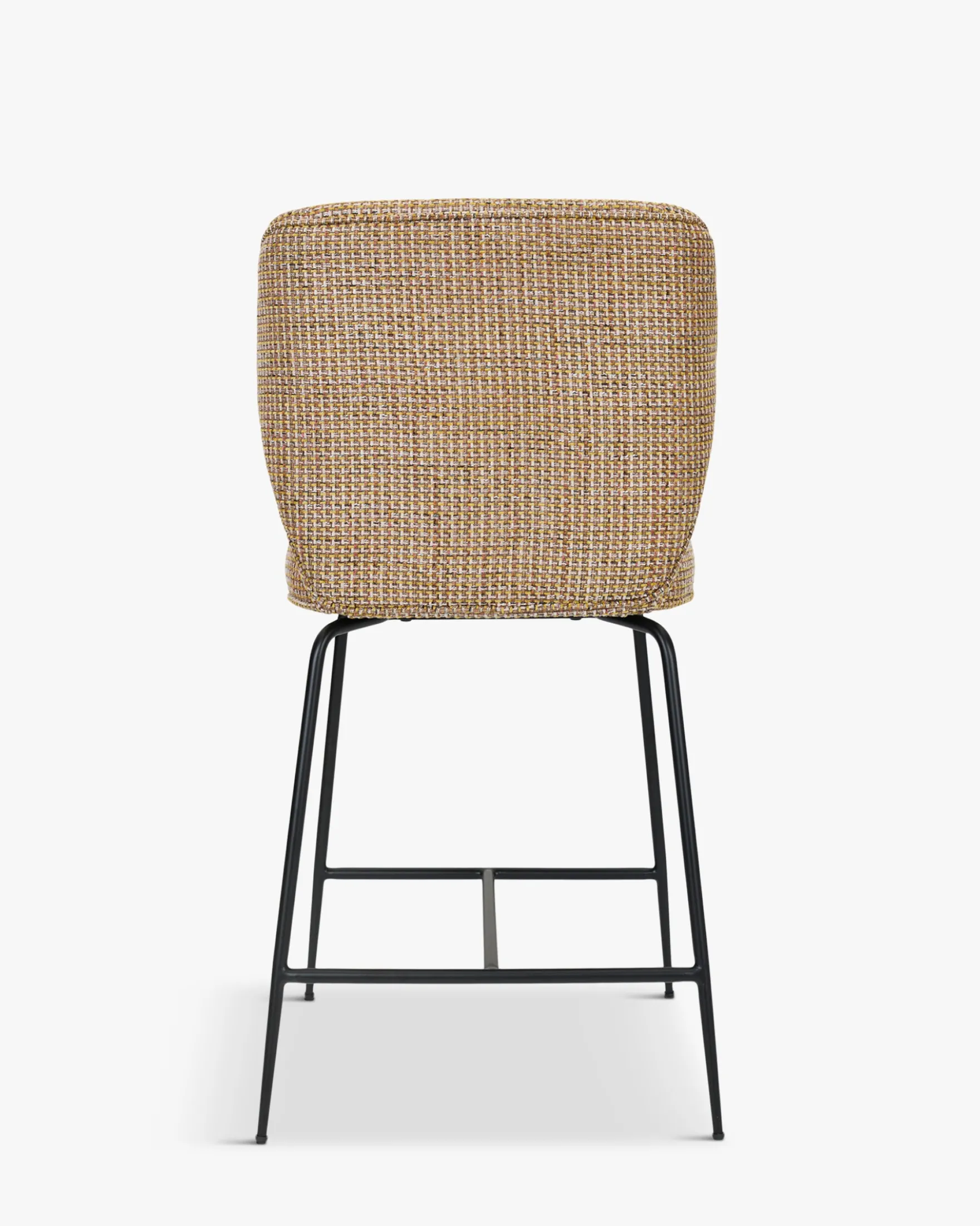 Tabouret de bar, Tweed jaune miami & metal noir, H65 Wayne