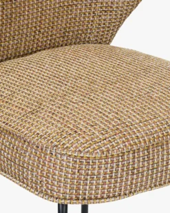 Tabouret de bar, Tweed jaune miami & metal noir, H65 Wayne