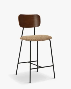 Tabouret de bar, Tweed jaune miami & métal noir, H68 Eero