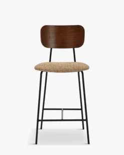 Tabouret de bar, Tweed jaune miami & métal noir, H68 Eero