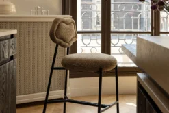 Tabouret de bar, Tweed jaune miami, H71 Arty