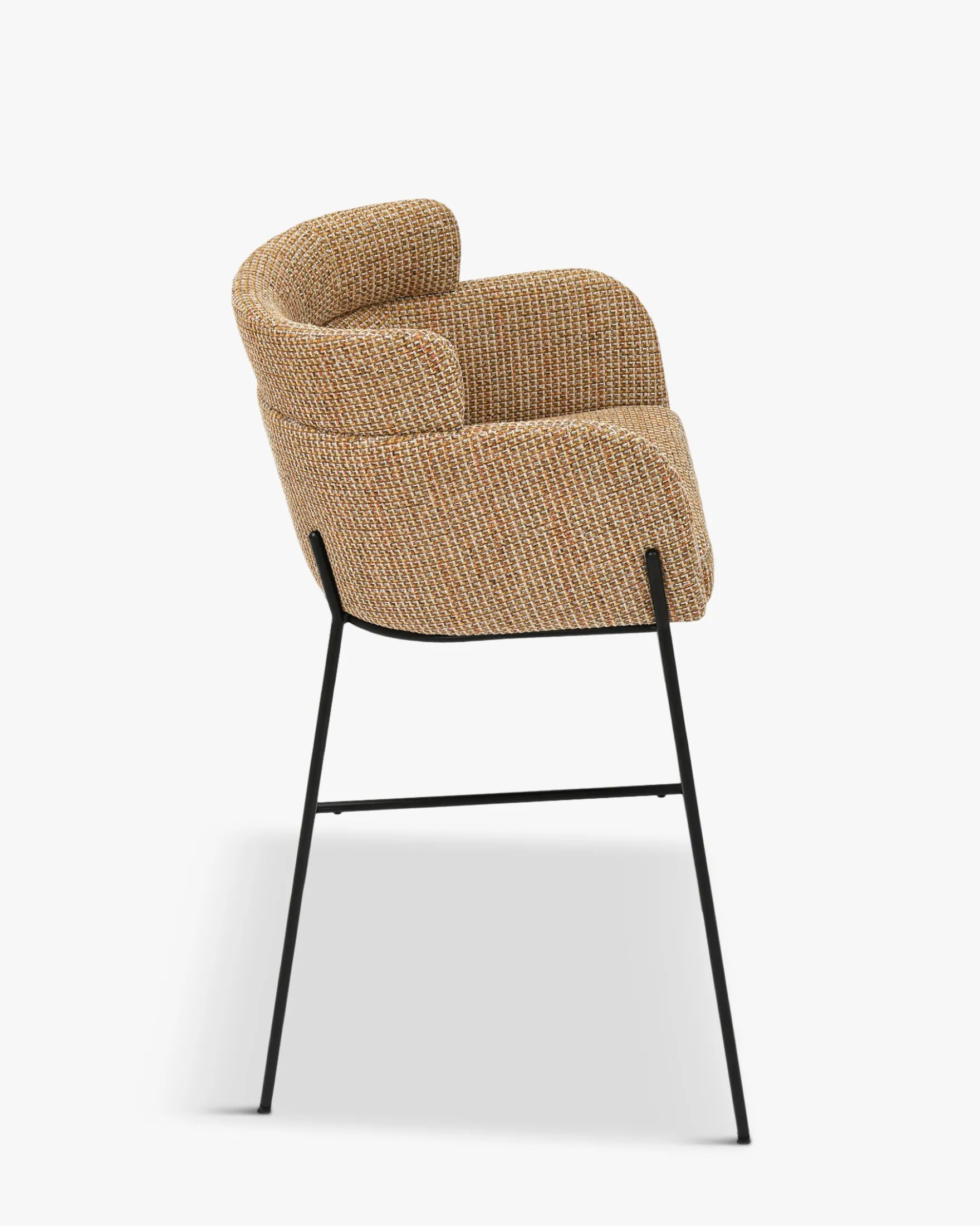 Tabouret de bar, Tweed jaune miami, H80 Baron