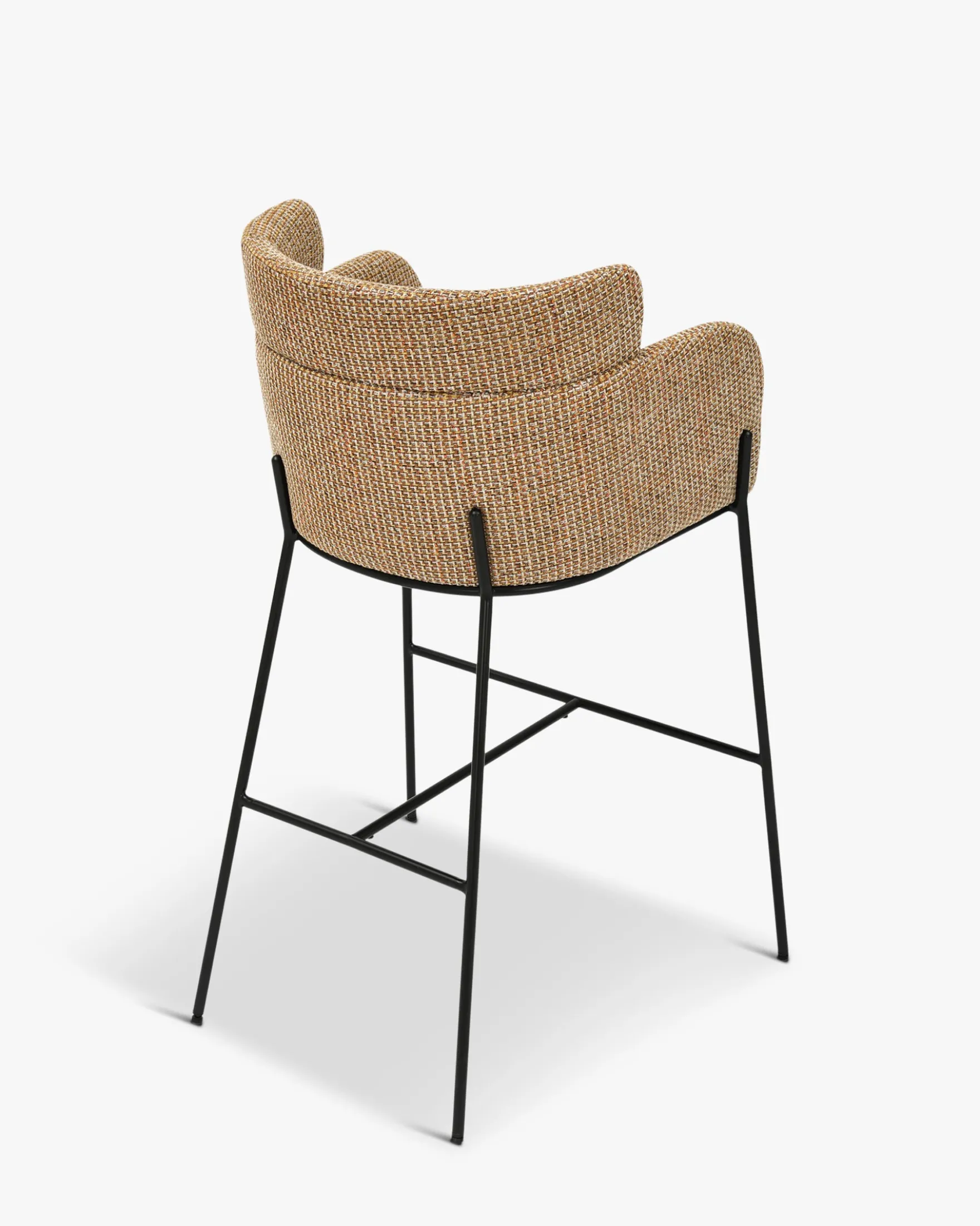 Tabouret de bar, Tweed jaune miami, H80 Baron