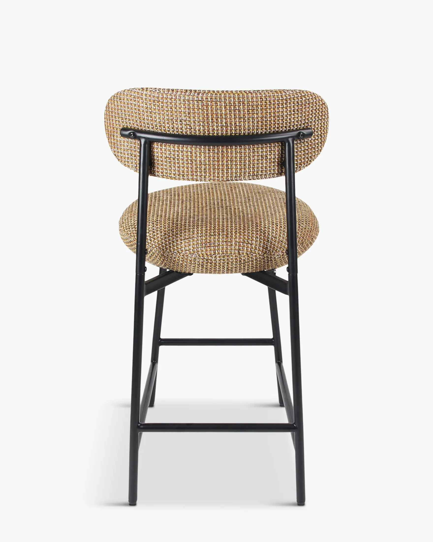 Tabouret de bar, Tweed jaune miami & métal noir, H68 Maia